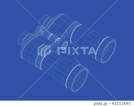 3D wire-frame model of binoculars 43211645