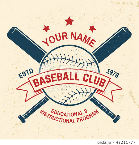 Baseball club badge. Vector illustration. Concept for shirt or logo, print, stamp or tee. Baseball club badge. Vector illustration. Concept for shirt or logo, print, stamp or tee. 43211777