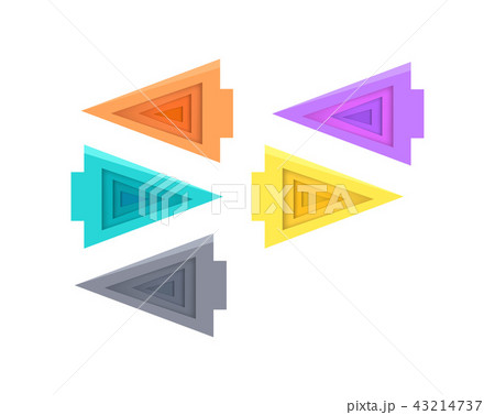 Five Colorful Arrows Vector Illustration on White 43214737