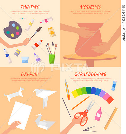 Painting Modeling Origami Scrapbooking Posters Set 43214749