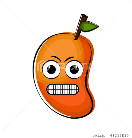 Angry mango cartoon character emote 43215816