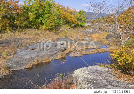 紅葉の長瀞　岩畳　四十八沼 43215865