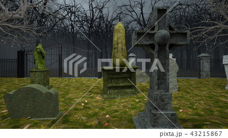 お墓のイラスト素材