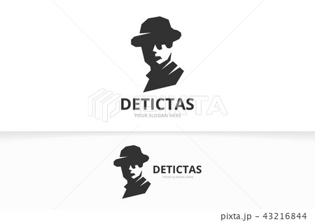 Vector detective logo combination. Unique private logotype design template. Vector detective logo combination. Unique private logotype design template. 43216844