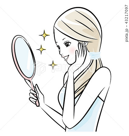 鏡を見る女性 43217097