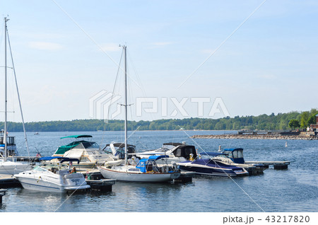 Burlington, USA - May 28, 2016: Yachts in Harbor o Burlington, USA - May 28, 2016: Yachts in Harbor o 43217820