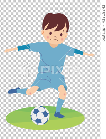 サッカー少年 シュートのイラスト素材 43218242 Pixta