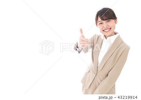 グッドサインをするビジネスウーマン グッドサインをするビジネスウーマン 43219914