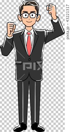 モチベーションが高い眼鏡をかけたビジネスマン 43221317