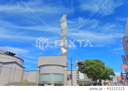 晴天下の水戸芸術館のタワー 43222225