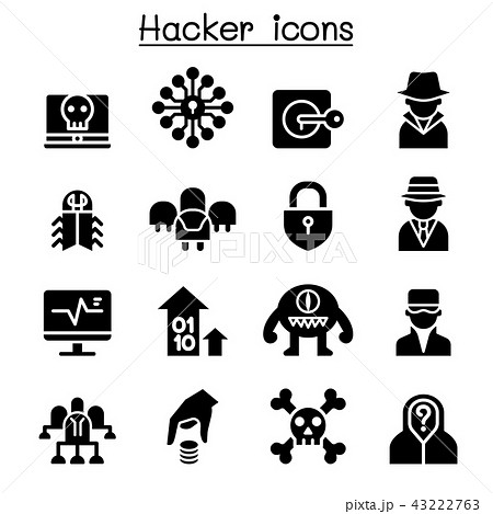 Hacker icon set 43222763