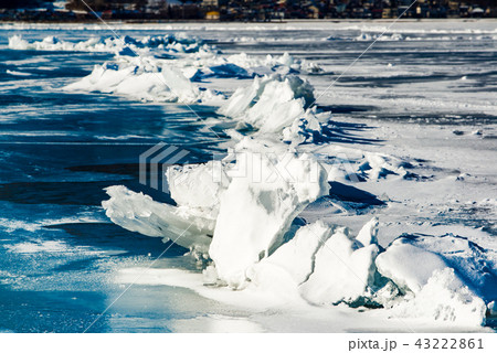 長野 諏訪湖 御神渡り 長野 諏訪湖 御神渡り 43222861