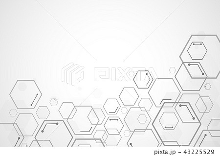 Abstract hexagon background , Technology polygonal 43225529