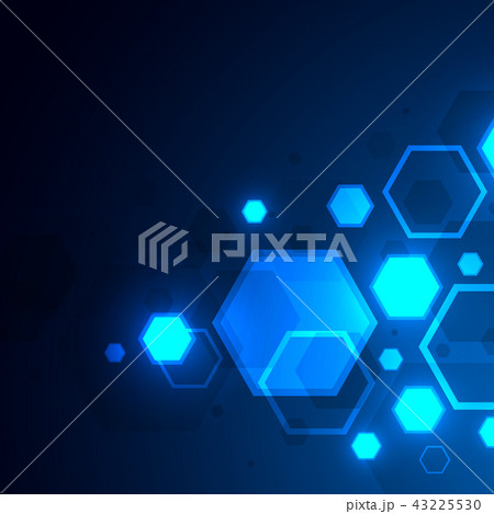 Abstract hexagon background , Technology polygonal 43225530