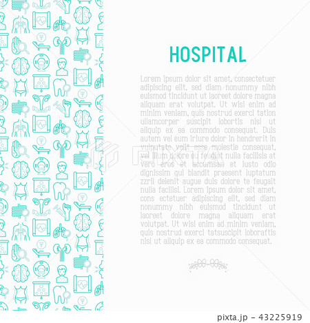 Hospital concept with thin line icons 43225919