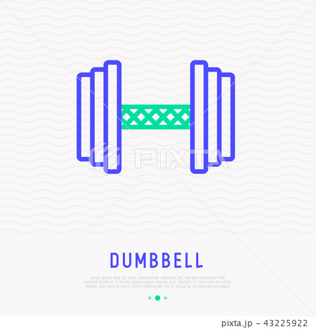Dumbbell thin line icon. Vector illustration 43225922