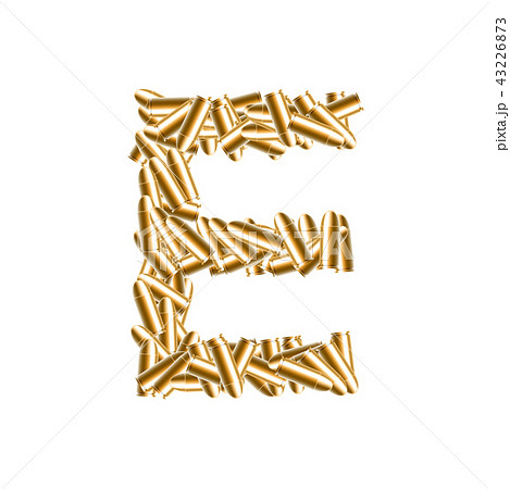 Alphabet bullet set letter E gold color Alphabet bullet set letter E gold color 43226873