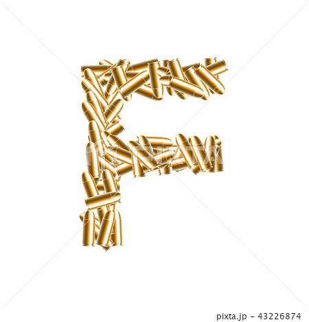 Alphabet bullet set letter F gold color Alphabet bullet set letter F gold color 43226874