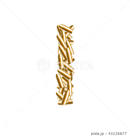 Alphabet bullet set letter I gold color 43226877