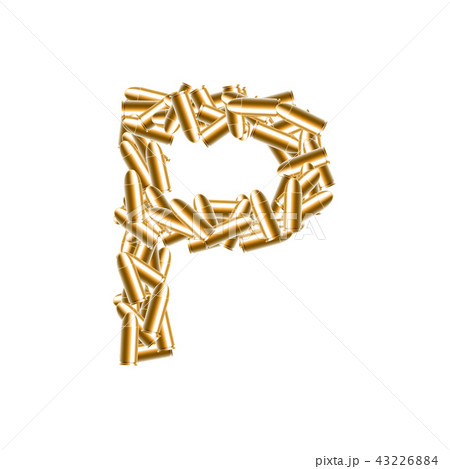 Alphabet bullet set letter P gold color Alphabet bullet set letter P gold color 43226884