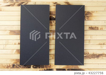 Blank flyer over bamboo background  43227756