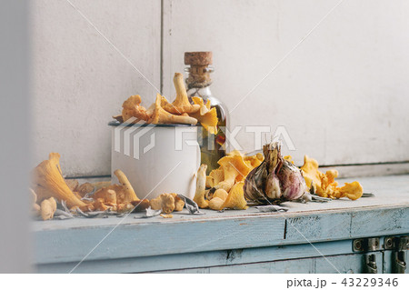 Raw uncooked Chanterelles mushrooms 43229346