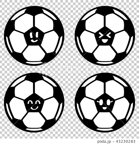 サッカーボールのキャラクターのイラスト素材