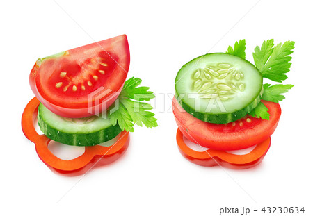 Isolated vegetable pieces 43230634