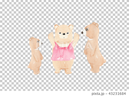 くま　熊　手描き　水彩画 43231684