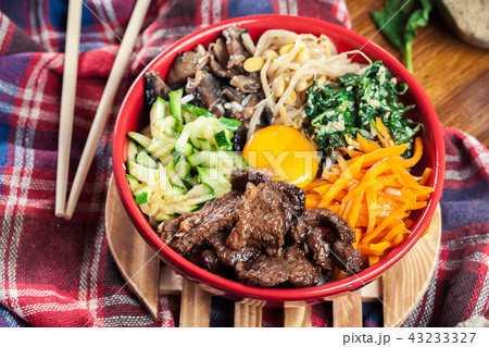 Bibimbap - rice with beef and vegetables Bibimbap - rice with beef and vegetables 43233327