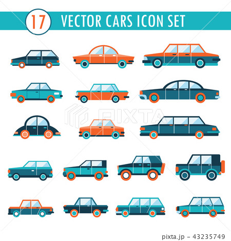 17 Cars Icon Set Transportationのイラスト素材