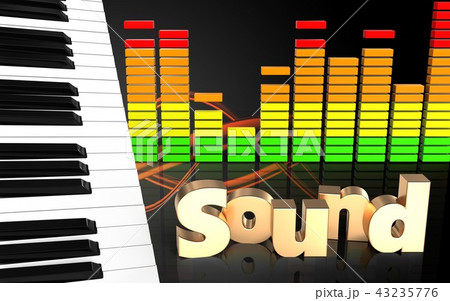 3d audio spectrum 'sound' sign 43235776