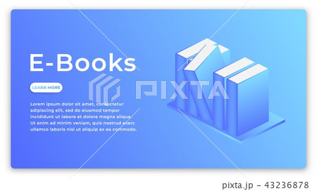 E-books. Isometric concept of modern electronic books library 43236878