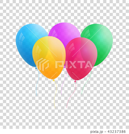 Balloons isolated. Vector realistic transparent balloons. Colorful set of helium balloons for 43237386