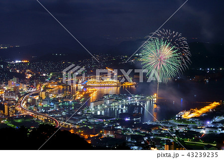 [長崎県]佐世保市夜景と花火 43239235