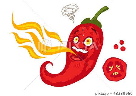 Chilli Pepper With Flame のイラスト素材
