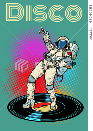 Disco. Woman astronaut dancing 43240161