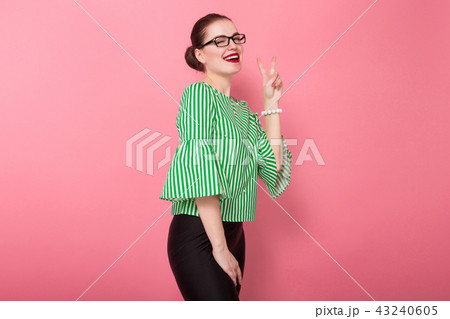 Businesswoman with hair bun Businesswoman with hair bun 43240605
