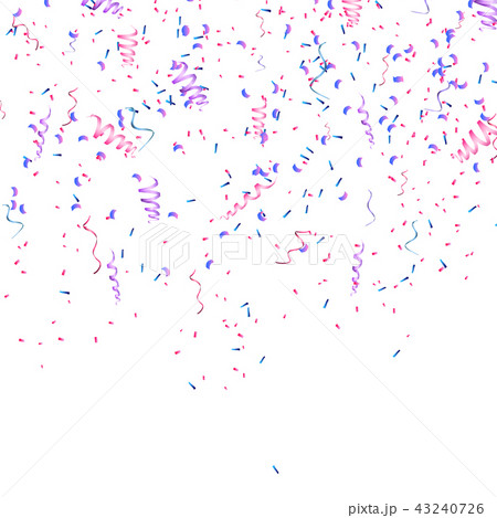 Colorful falling confetti on white background 43240726