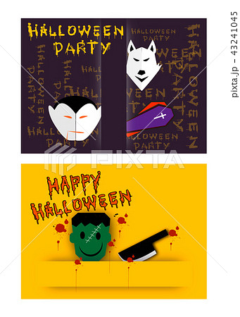 Jack-o-Lanterns and Evils on Halloween Party Backg 43241045