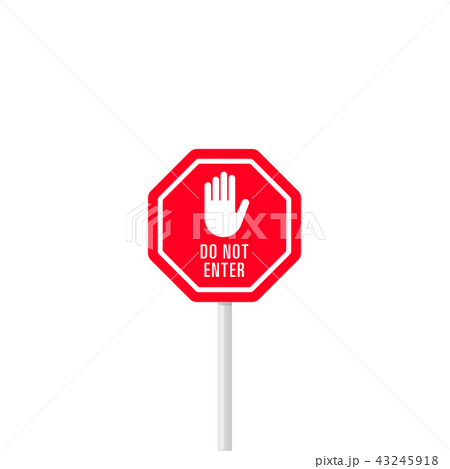 Red sign prohibiting entrance 43245918
