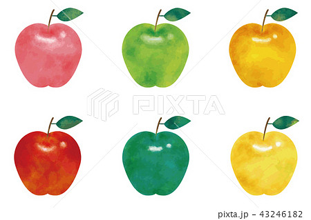 水彩風 りんごのイラスト素材 43246182 Pixta