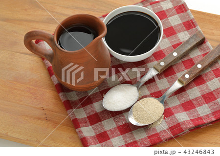 Wort, sugar, and yeast 43246843