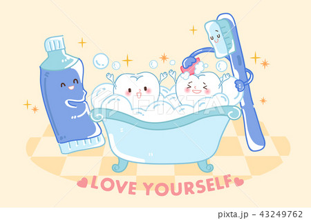 tooth with love yourself concept 43249762