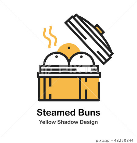 Steamed Bun Lineal Color Illustration Steamed Bun Lineal Color Illustration 43250844