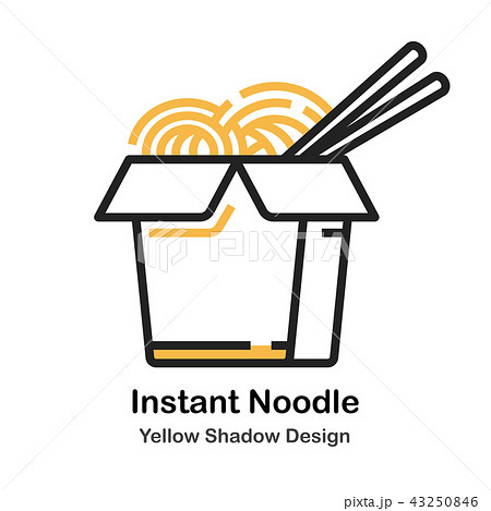 Instant Noodle Lineal Color Illustration 43250846