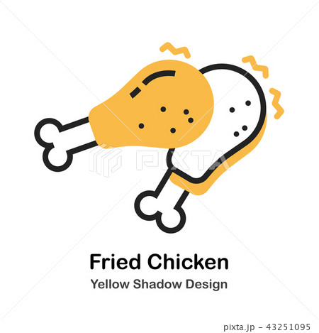 Fried Chicken Lineal Color Illustration Fried Chicken Lineal Color Illustration 43251095
