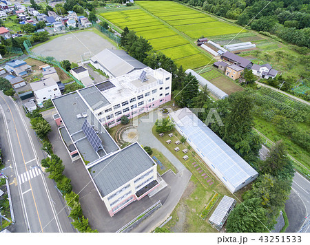上空から見た小学校（空撮） 43251533