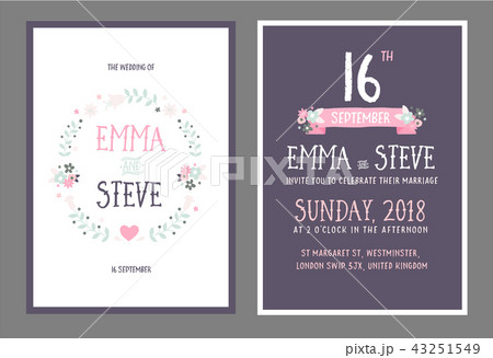 Wedding invitation vector illustration template Wedding invitation vector illustration template 43251549