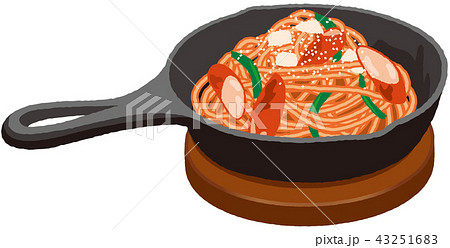 スキレット ナポリタンのイラスト素材